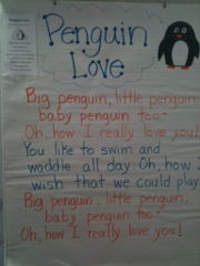 poem Penguins! bean  sight  Penguins! word  go Penguins! kindergarten green